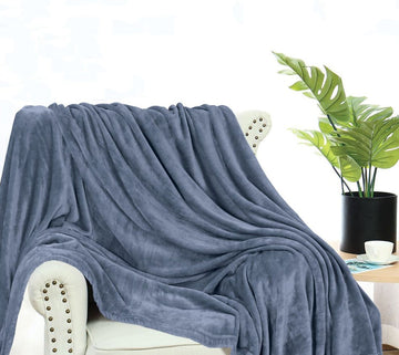 Supersoft 310 Gsm Ac Fleece Blanket-Grey (king size)