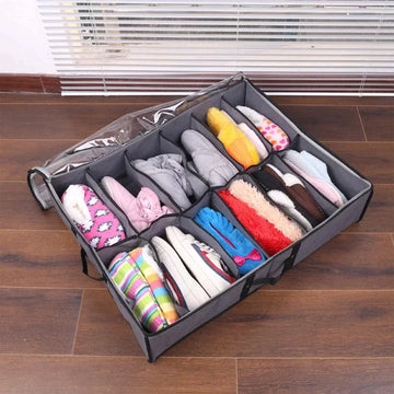 Dust-Proof 12 Grids Non-Woven Shoes Storage Bag
