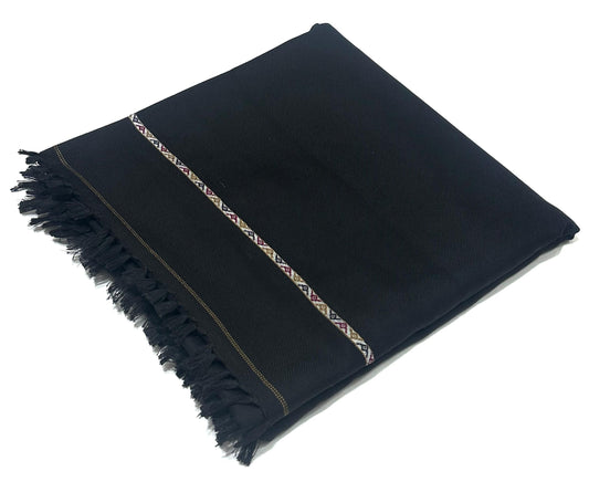 STUDIO6 SPECIAL BLACK Men's Winter PURE Wool shawl