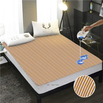 Stripe Terry Towel Fitted Protector In Yellow Color